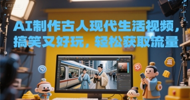 AI制作古人现代生活视频，搞笑又好玩，轻松获取流量-网创猫