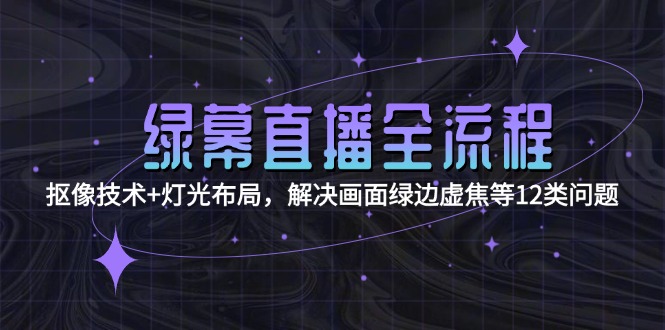 （15044期）绿幕直播全流程：抠像技术+灯光布局，解决画面绿边虚焦等12类问题-网创猫